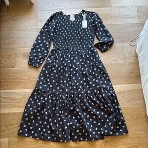 Marine Layer Black Modern Ditsy Dress